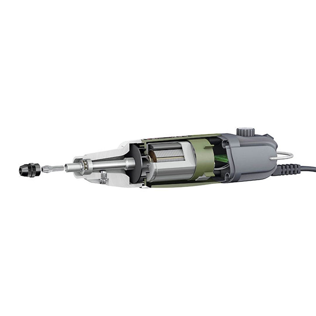 Proxxon IBS/E professional rotary tool, SKU 38481, additional product photo of the rotary tool kit.