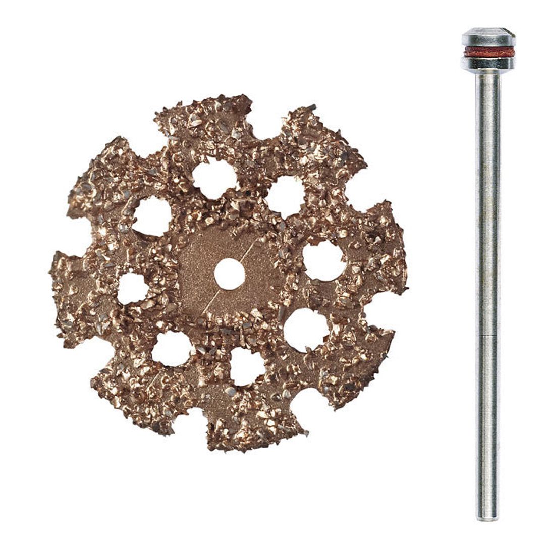 Proxxon 28838 tungsten carbide cut-off wheel, 4/5 inch (20mm), with mounting mandrel