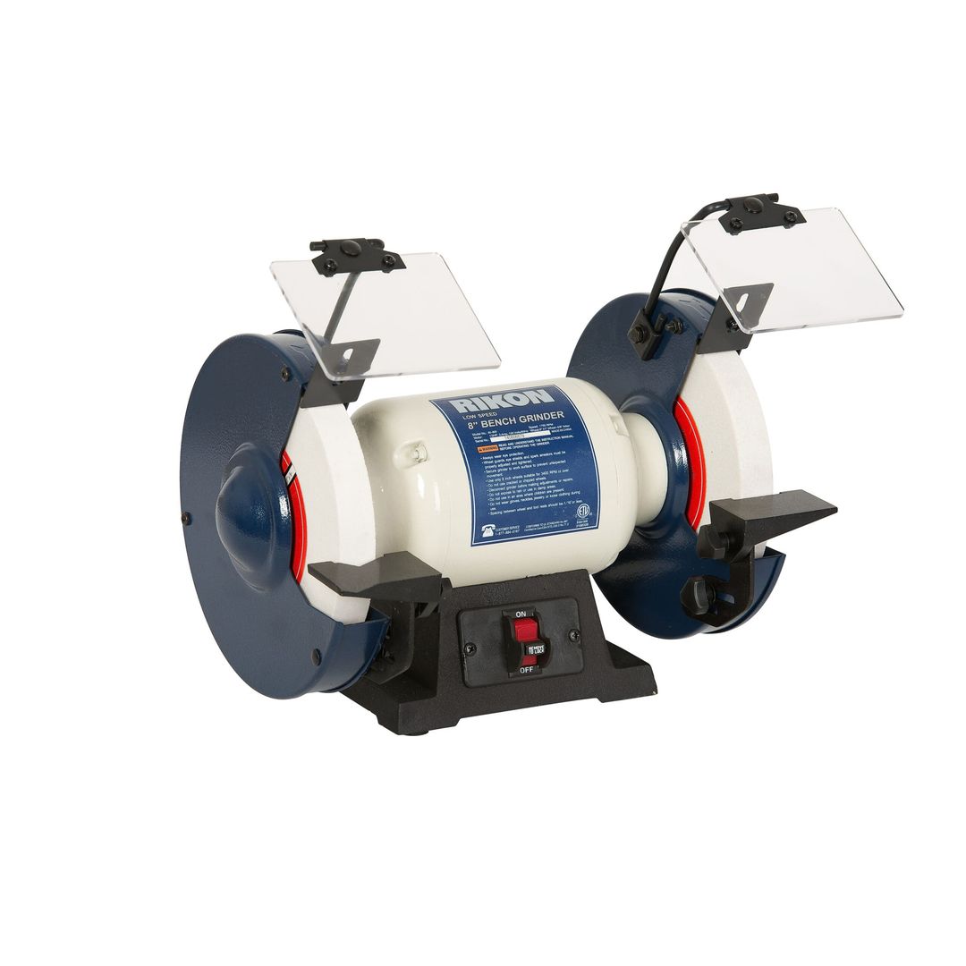 RIKON 80-805 8" 1/2 HP slow speed bench grinder 1750 RPM
