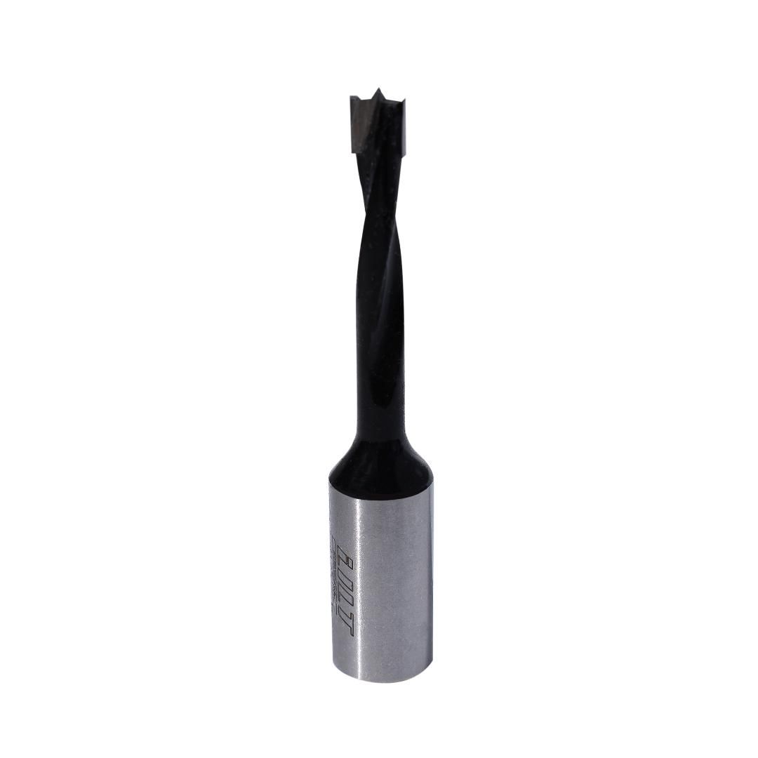 Tooltech DR 57-5 carbide-tipped brad point drill bit, 5 mm right-hand, for hinge boring.
