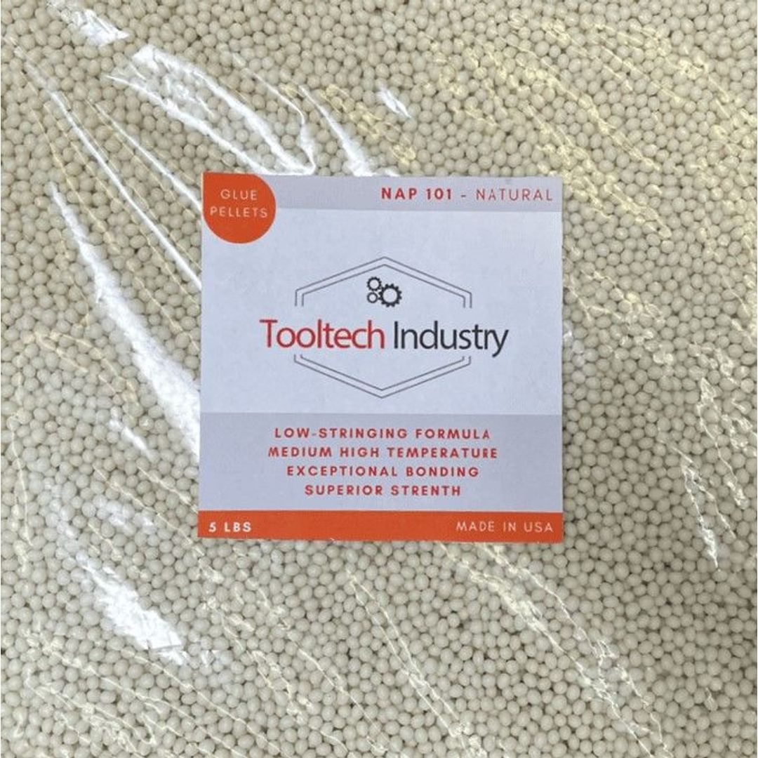 Tooltech natural hot-melt edge banding adhesive, 20 lb bag for automatic edge banding machines.