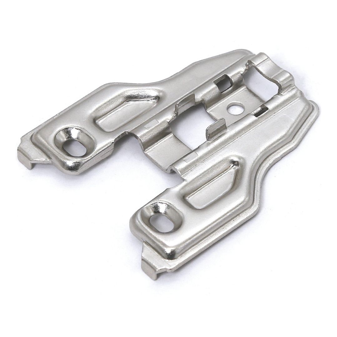 Tooltech TEFF3 EZ Snap face frame mounting plate, 3 mm steel, for cabinet hinge installation.