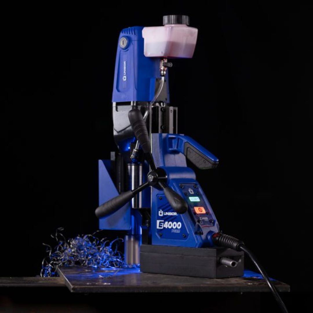 Unibor E4000 Permanent Magnet Mag Drill, E4000 Permanent Magnet in use