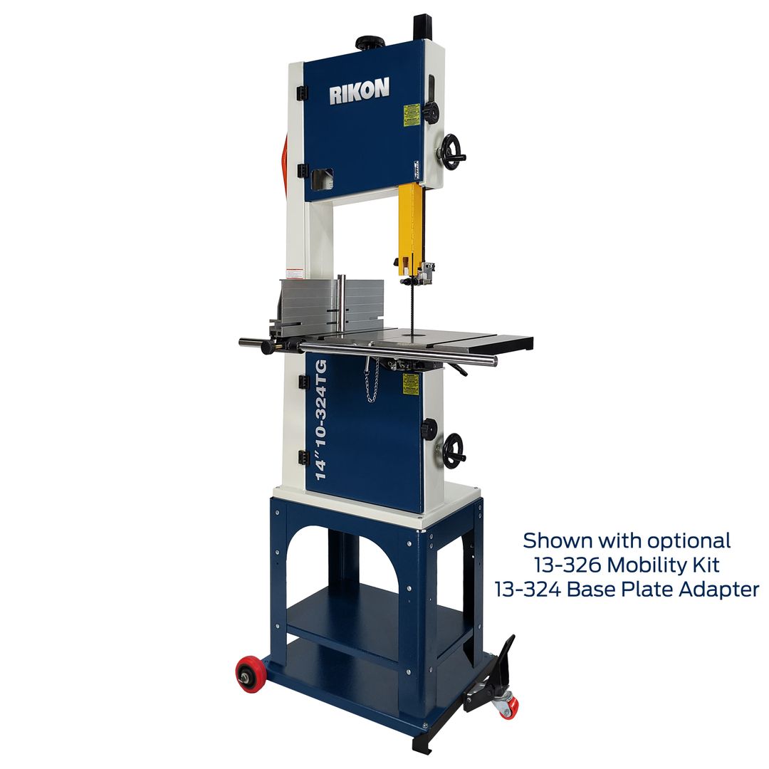 RIKON 10-324TG 14" band saw, 1.5 HP motor with tool-less blade guides