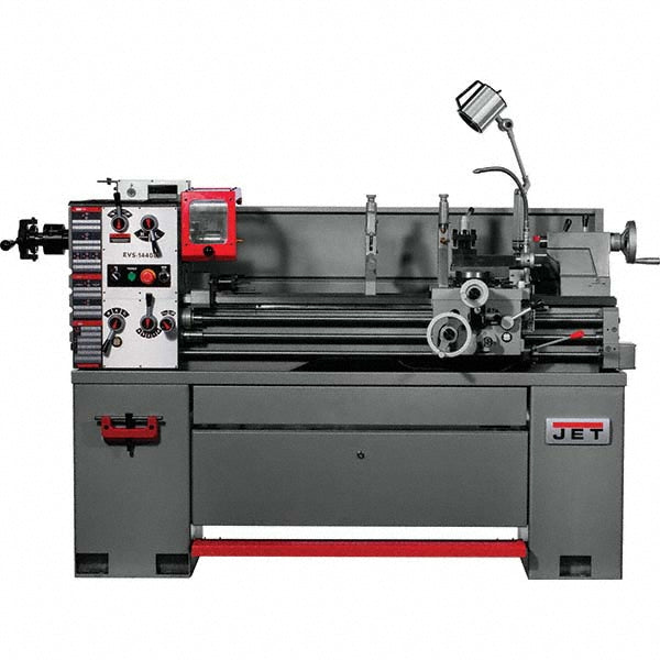 Jet Tools 14" x 40" Bench Lathe: Electronic Variable Speed, 3 hp, 230/460 V 3 Phase, 1-1/2" Spindle Bore Dia, 40 to 2,000 RPM JT9-311451