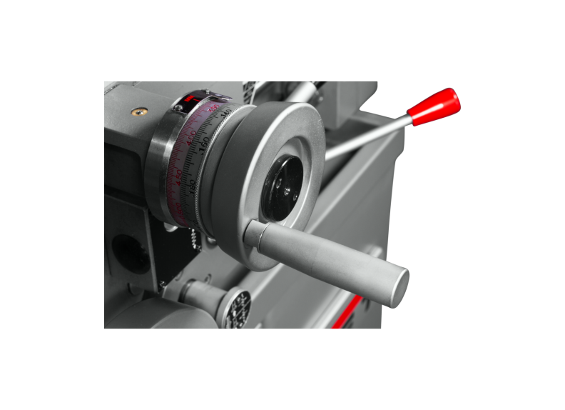Jet Tools 14" x 40" Bench Lathe: Electronic Variable Speed, 3 hp, 230/460 V 3 Phase, 1-1/2" Spindle Bore Dia, 40 to 2,000 RPM JT9-311444 close up view of machine specs