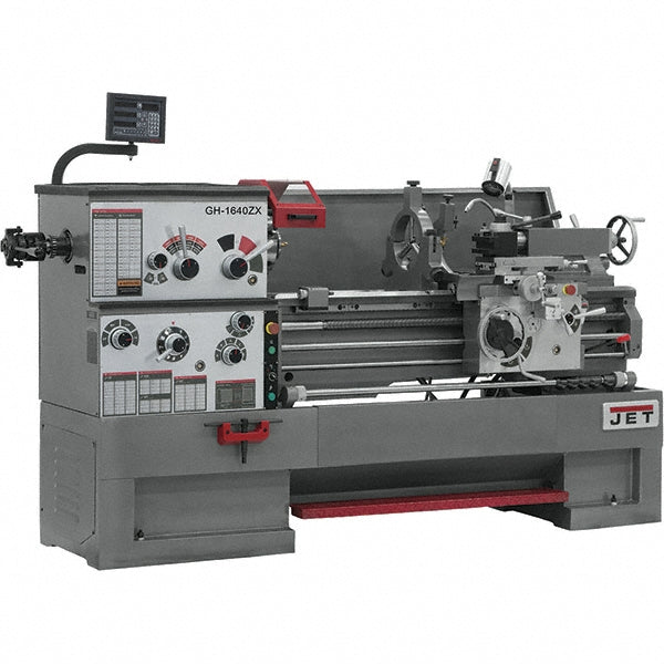 Jet 16" x 40" Engine Lathe: Geared Head, 230 V 3 Phase, 3-1/8" Spindle Bore Dia, 25 to 1,800 RPM JT9-321147