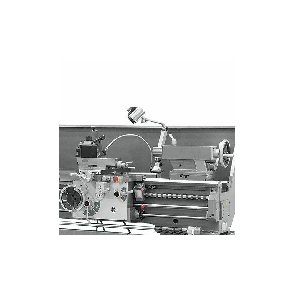 Jet 18" x 60" Engine Lathe: Geared Head, 230 V 3 Phase, 3-1/8" Spindle Bore Dia, 25 to 1,800 RPM JT9-321504 machine top