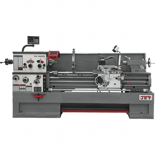 Jet 16" x 60" Engine Lathe: Geared Head, 230 V 3 Phase, 3-1/8" Spindle Bore Dia, 25 to 1,800 RPM JT9-321440