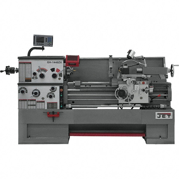 Jet 14" x 40" Engine Lathe: Geared Head, 230 V 3 Phase, 3-1/8" Spindle Bore Dia, 42 to 1,800 RPM JT9-321501
