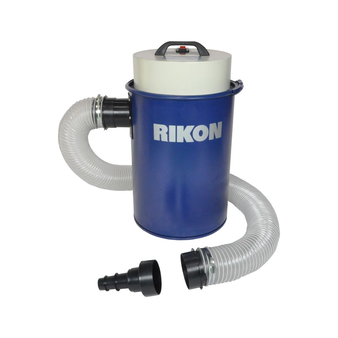 RIKON 63-110 12-gallon dust collector extractor with wall mount bracket.