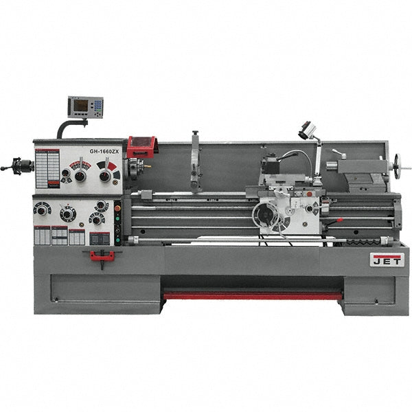 Jet 16" x 60" Engine Lathe: Geared Head, 230 V 3 Phase, 3-1/8" Spindle Bore Dia, 25 to 1,800 RPM JT9-321390