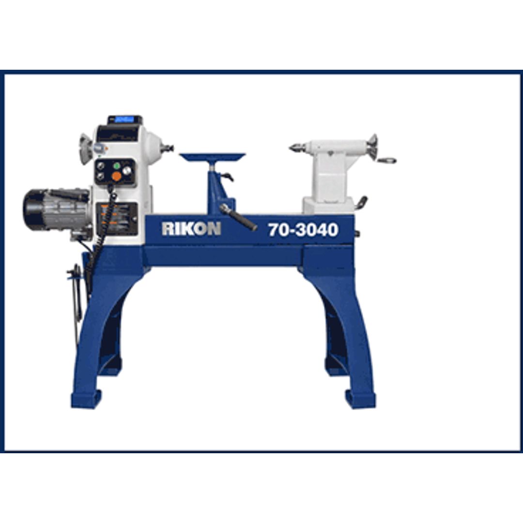 RIKON 70-3040 30" x 40" VSR wood lathe with sliding bed for large turning.