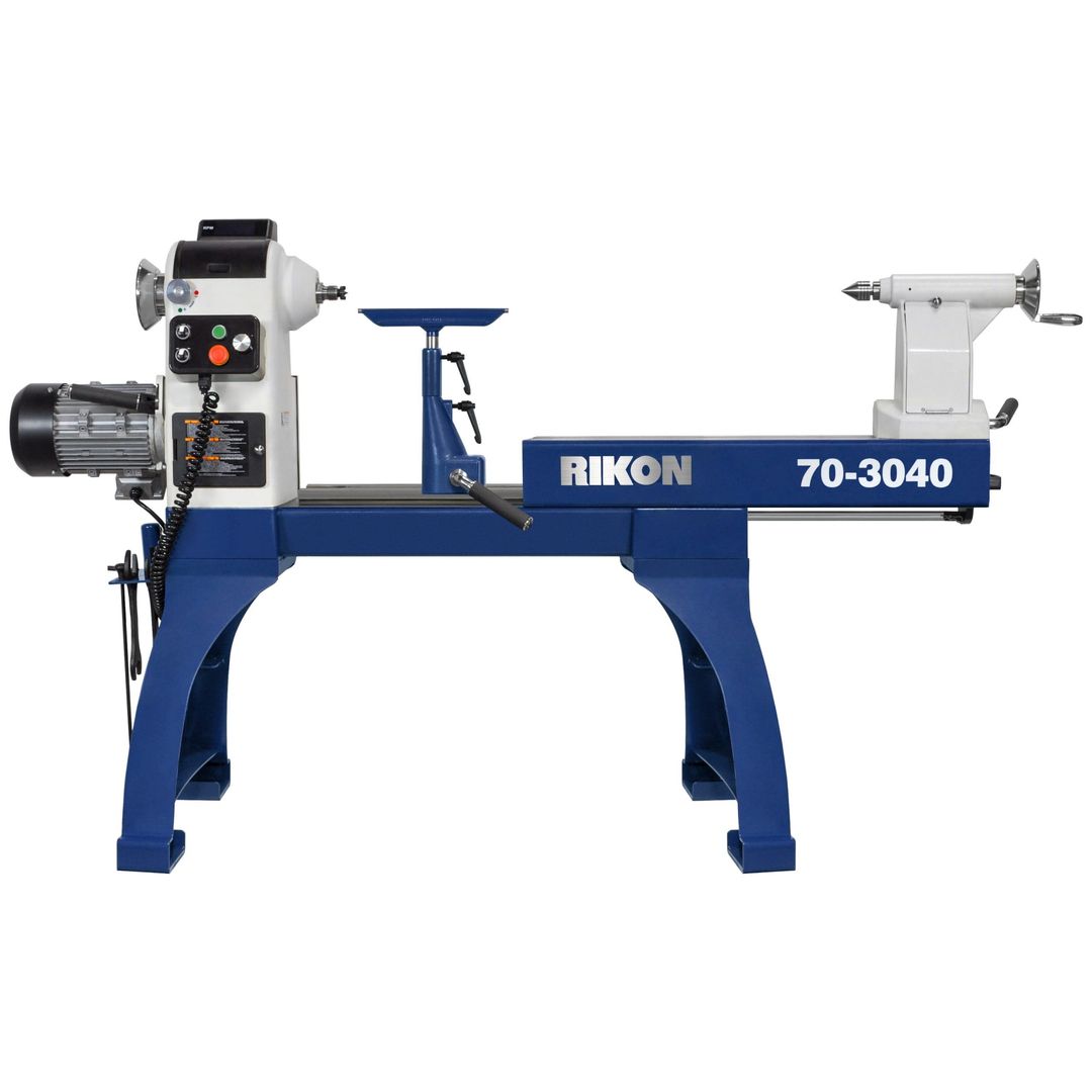 RIKON 70-3040 30" x 40" VSR wood lathe with sliding bed for large turning.