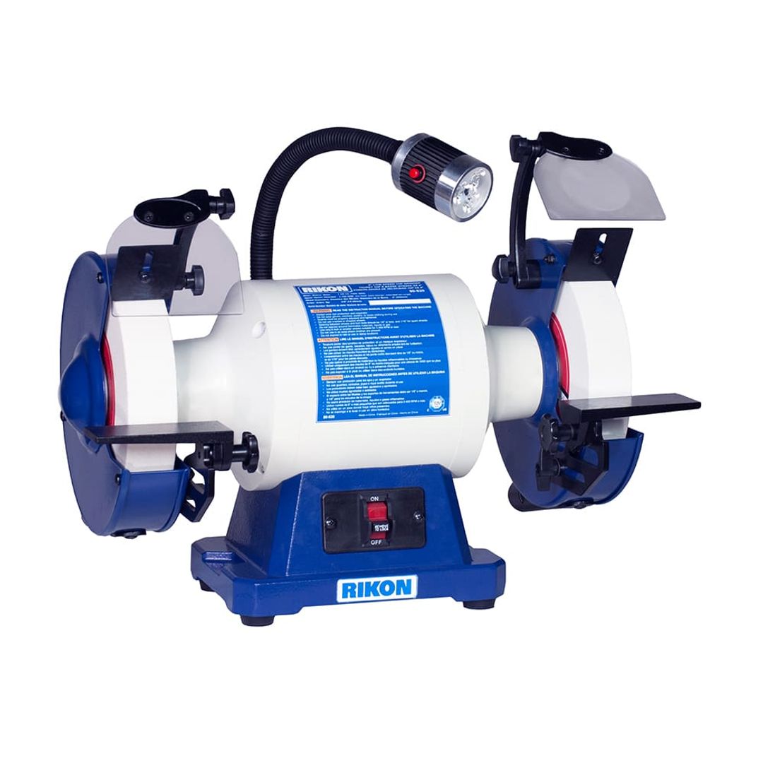 RIKON 80-820 8" 1 HP slow speed bench grinder w/ 1.5 in wheels 1750 RPM
