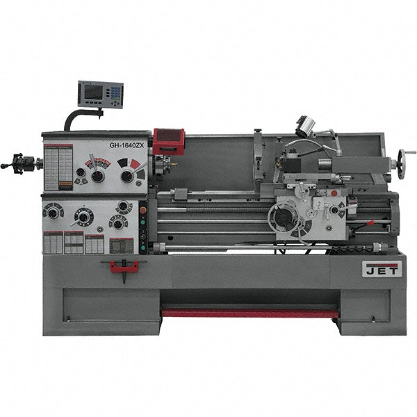 Jet 16" x 40" Engine Lathe: Geared Head, 230 V 3 Phase, 3-1/8" Spindle Bore Dia, 25 to 1,800 RPM JT9-321495