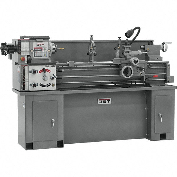 Jet Tools 13" x 40" Bench Lathe: Geared Head, 2 hp, 230 V 1 Phase, 1-3/8" Spindle Bore Dia, 60 to 1,240 RPM JT9-321111
