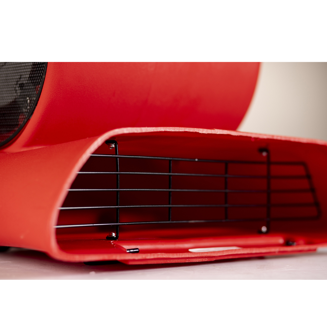 Air outlet vent on Ebac AM2000 Airmover 10941RD-US designed to deliver powerful directional airflow for floor and structural drying