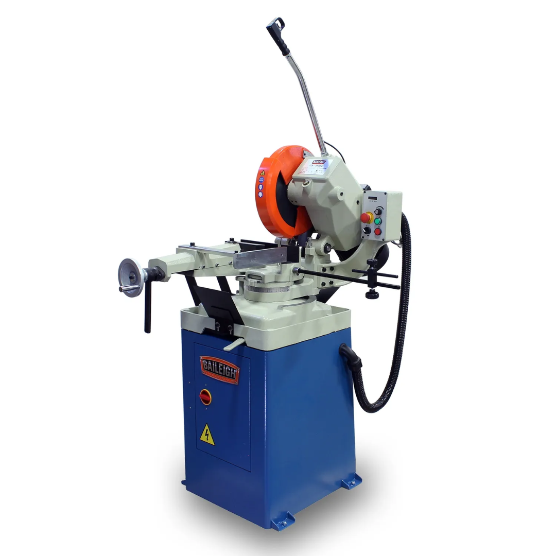 Baileigh 14-Inch Variable-Speed Cold Saw, 120 RPM (‎CS-350EU) 1002535 industrial metal cutting cold saw with precision blade system and heavy-duty base for accurate fabrication work.
