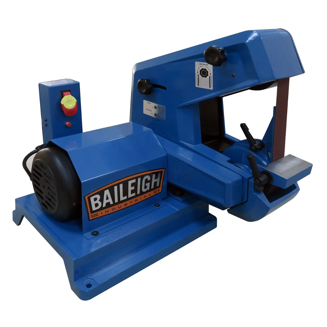 Baileigh 2" Single Speed Belt Grinder BG-248S 1227893 industrial belt grinding machine featuring a heavy-duty steel frame, single-speed operation, and precision grinding capability for metalworking applications.