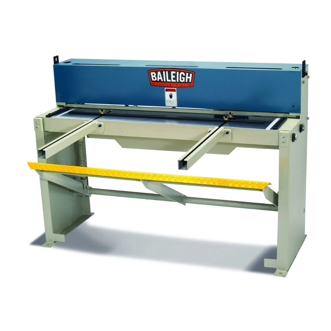 Baileigh 52-Inch Foot Shear, 16-Gauge Mild Steel (Model SF-5216) 1007017 manual sheet metal shear featuring a 52-inch cutting capacity, heavy-duty steel frame, and precision foot-operated cutting system.