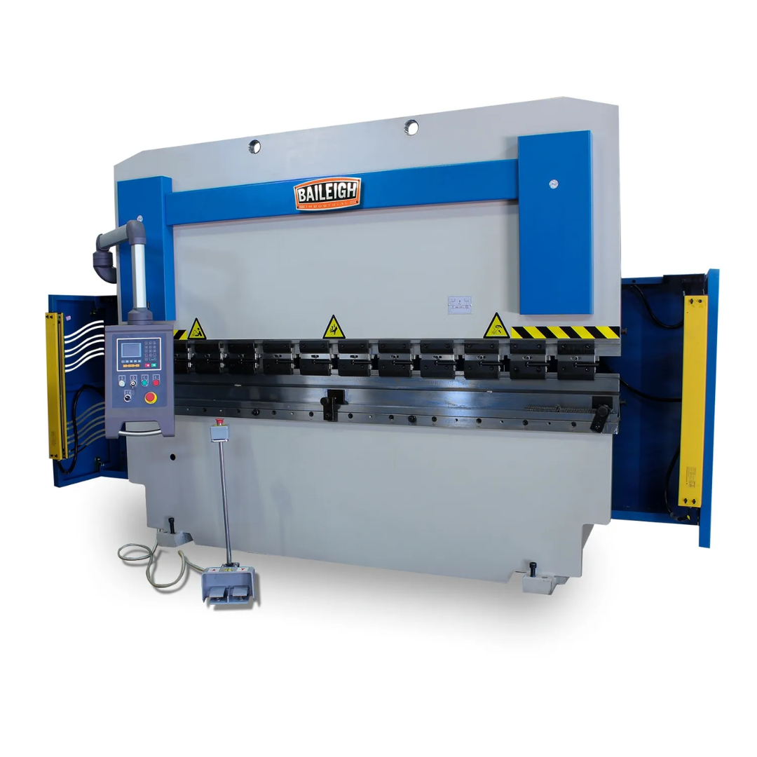 Baileigh 70-Ton Hydraulic Press Brake BP-7098CNC 1000836 CNC hydraulic press brake with 98-inch bed length, precision bending controls, and heavy-duty steel frame for industrial sheet metal fabrication.