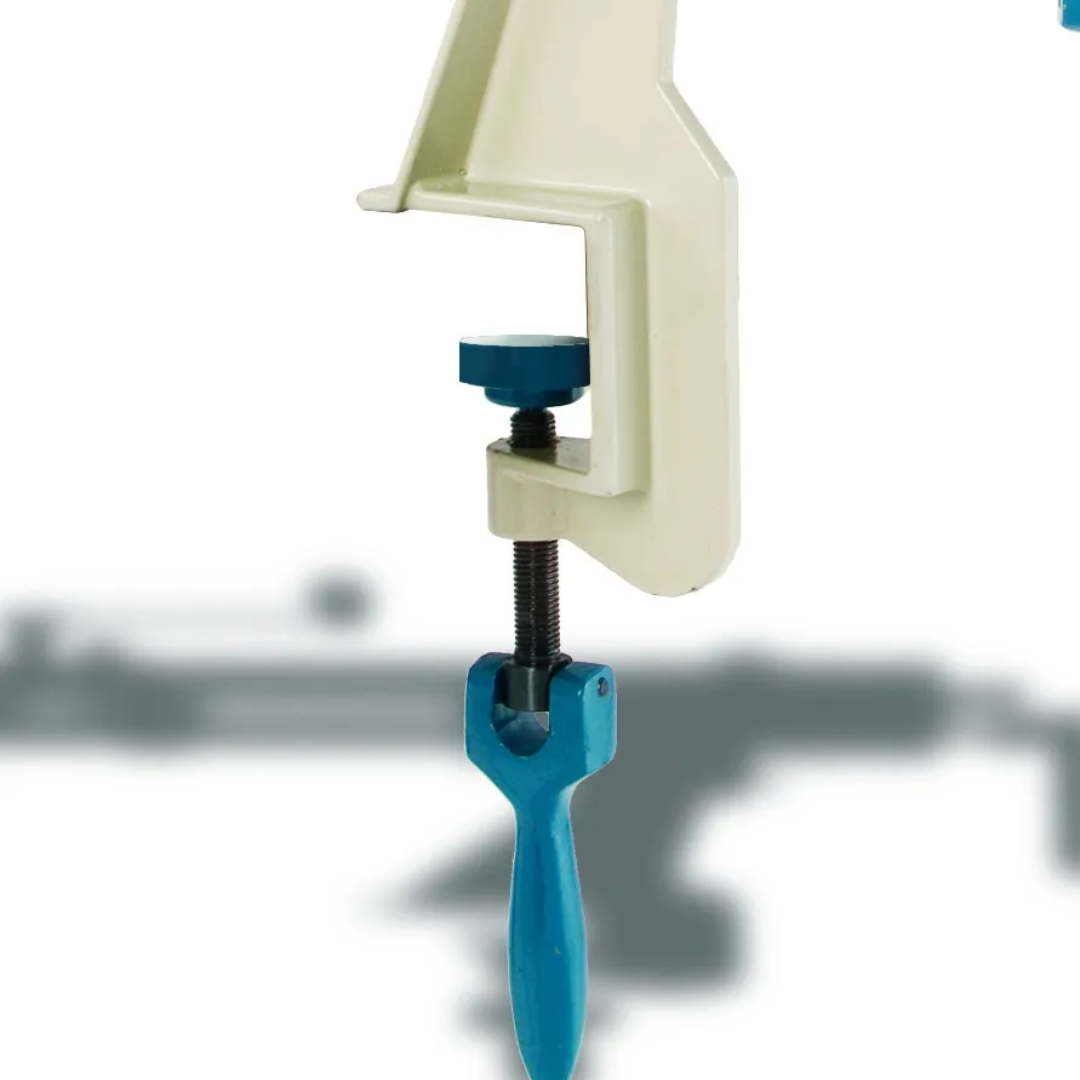 Baileigh Bead Roller - BR-22 1000936 mounting clamp and support assembly detail providing stable bench-mounted performance during sheet metal forming.