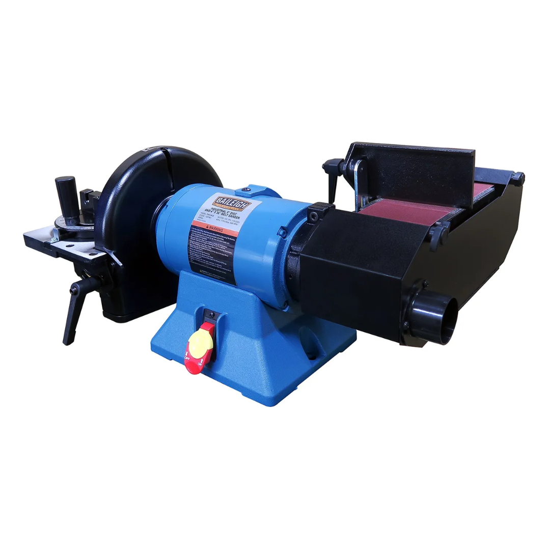 Baileigh Combination Belt and Disk Grinder - (DBG-9436) 1227901 belt and disc grinding machine with heavy-duty motor and adjustable work support for fabrication applications.
