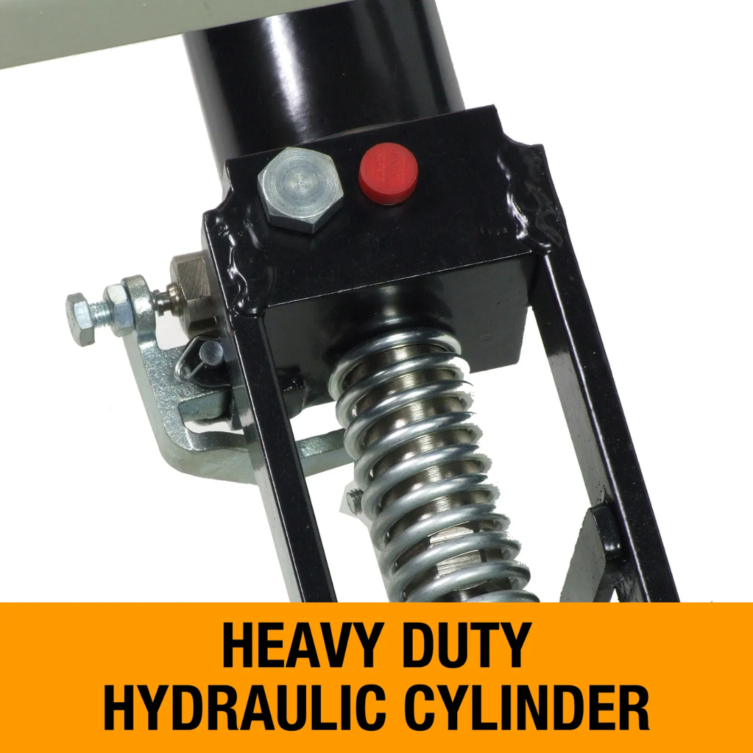 Baileigh Double Height Lifting Table B-CARTX2 1000579 heavy-duty hydraulic cylinder close-up highlighting the durable lifting mechanism for smooth and reliable platform elevation.