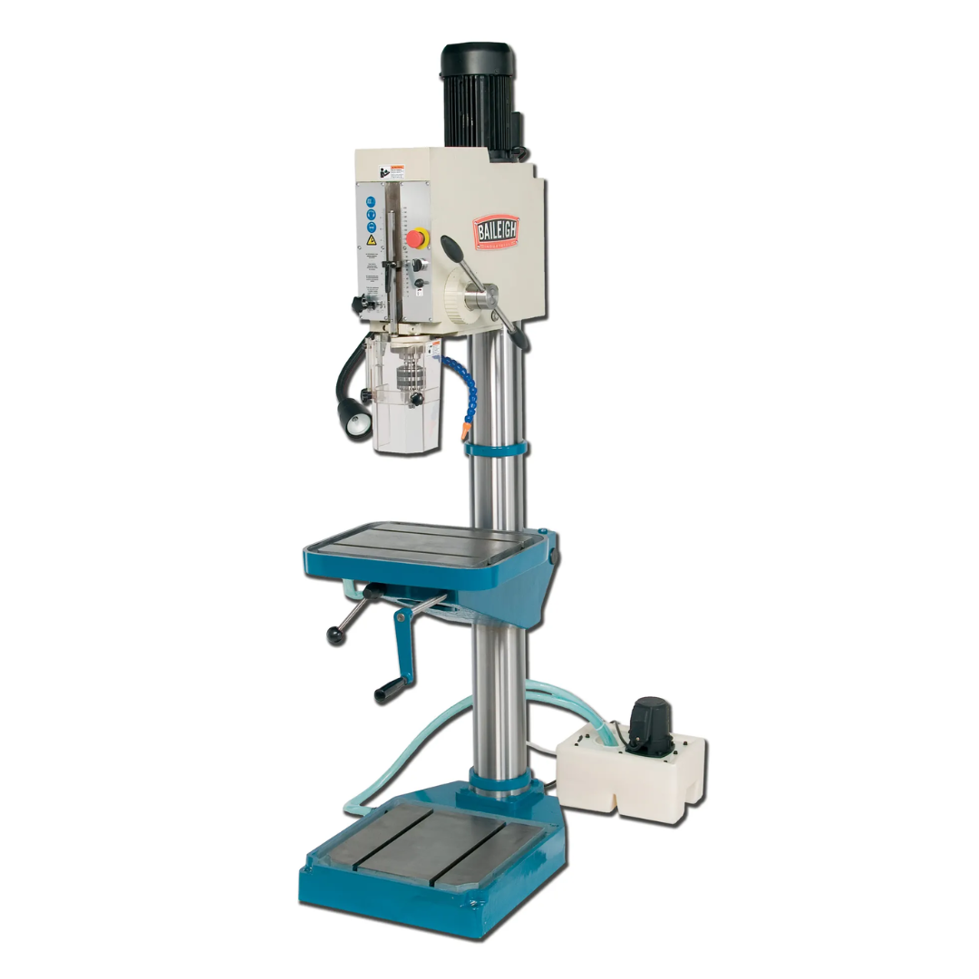 Baileigh Drill Press - DP-1500G 1002872 floor-standing geared head drill press with precision worktable, heavy-duty column construction, and industrial drilling capabilities.