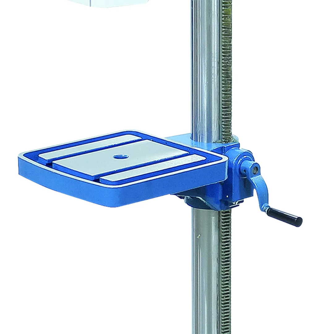 Baileigh Drill Press DP-0625E 1022127 worktable mounting bracket on the precision-ground column allowing smooth height adjustment and accurate positioning.