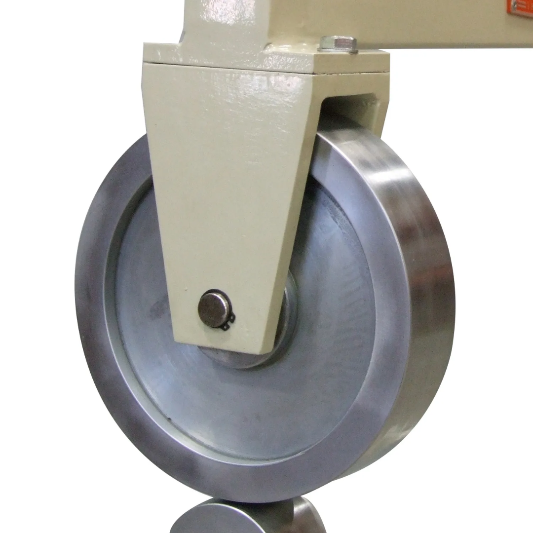 Baileigh English Wheel (EW-28) 1004166 heavy-duty caster wheel assembly providing smooth mobility and easy repositioning around fabrication shops.