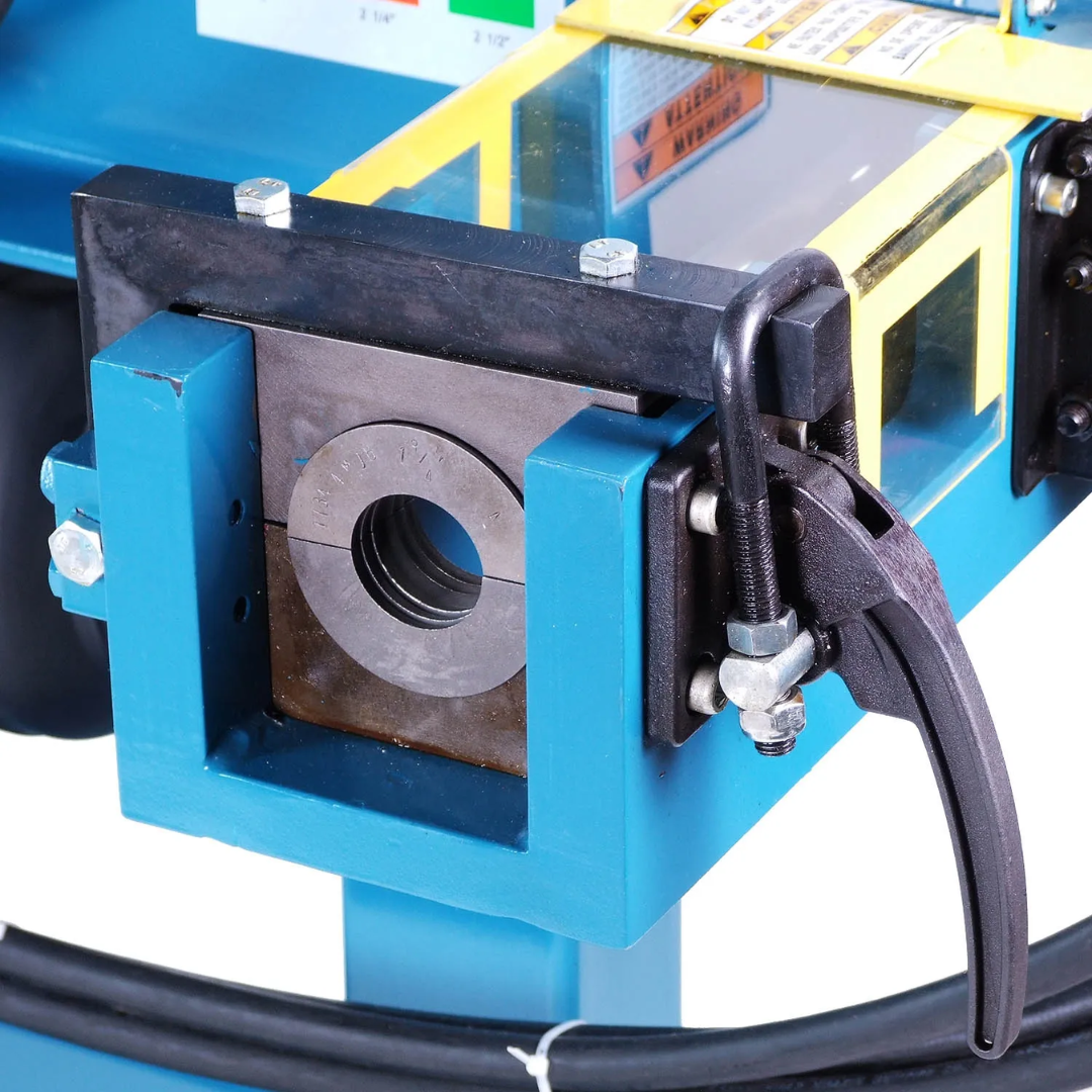 Baileigh Exhaust Bender - (EB-300) 1004134 tube guide and bending head detail showing the precision guide assembly for consistent tube alignment during bending.
