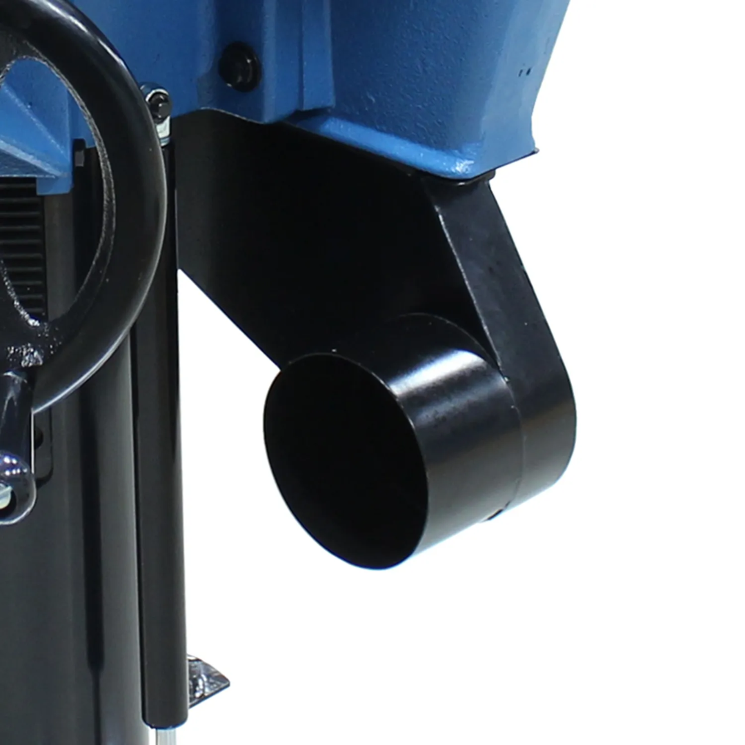 Baileigh Heavy Duty Disc Grinder - (DG-500HD) 1019164 close-up of the machine frame and dust collection port designed to support cleaner operation and efficient material removal.