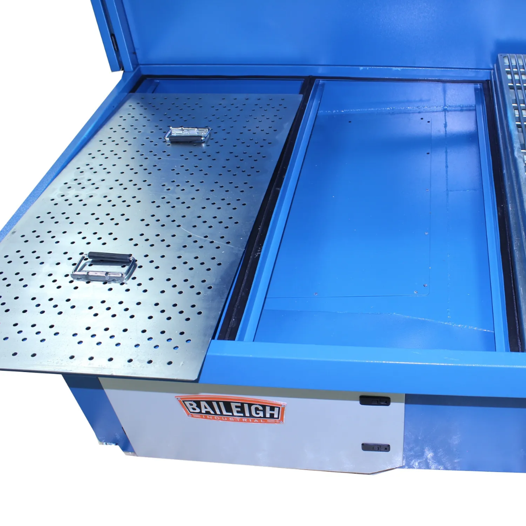 Baileigh Heavy Duty Downdraft Table - (DDTM-8052-HD) 1017590 perforated work area providing efficient airflow and contaminant extraction across the tabletop surface.