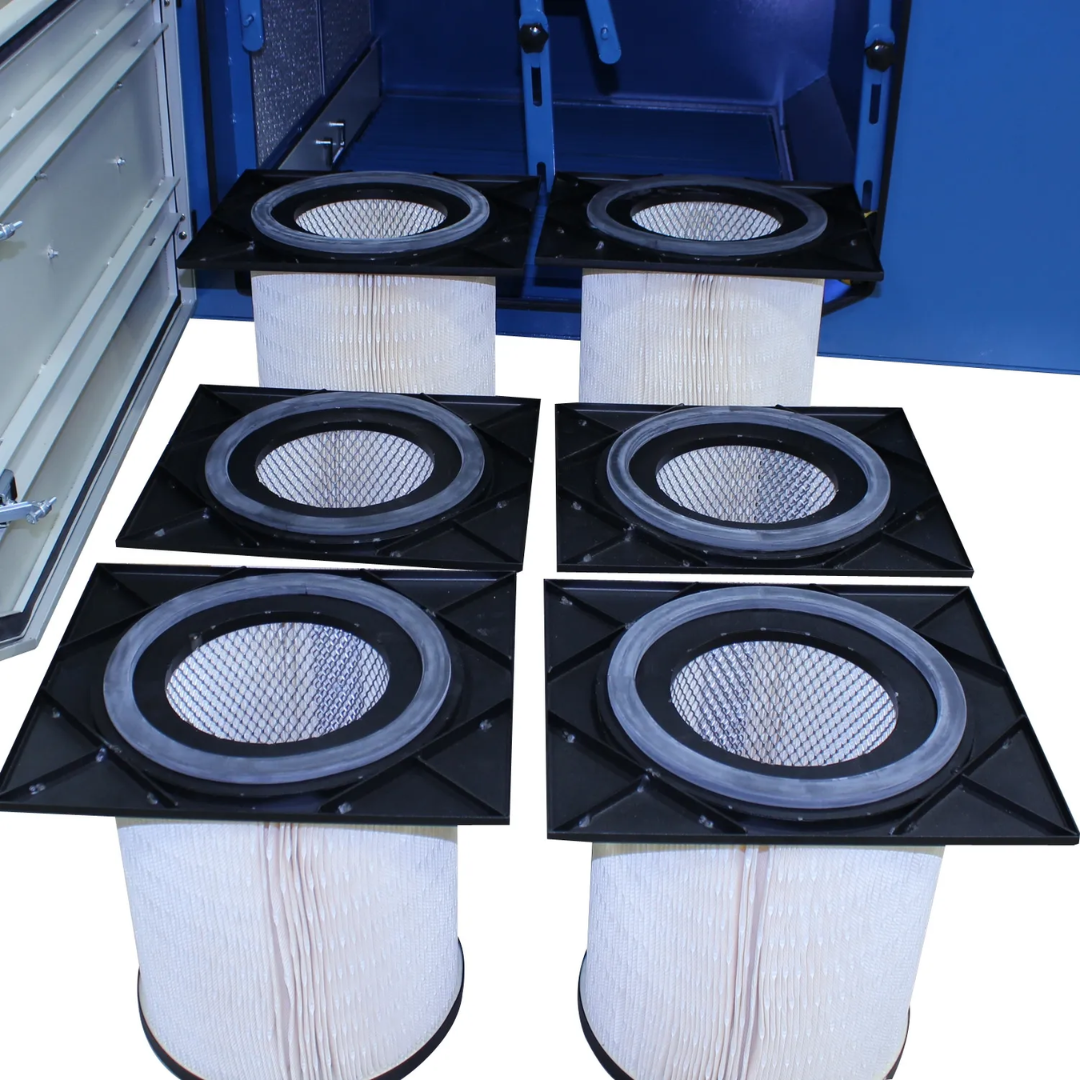 Baileigh Heavy Duty Downdraft Table - (DDTM-8052-HD) 1017590 removable filter access system featuring multiple filtration components for effective particulate capture.