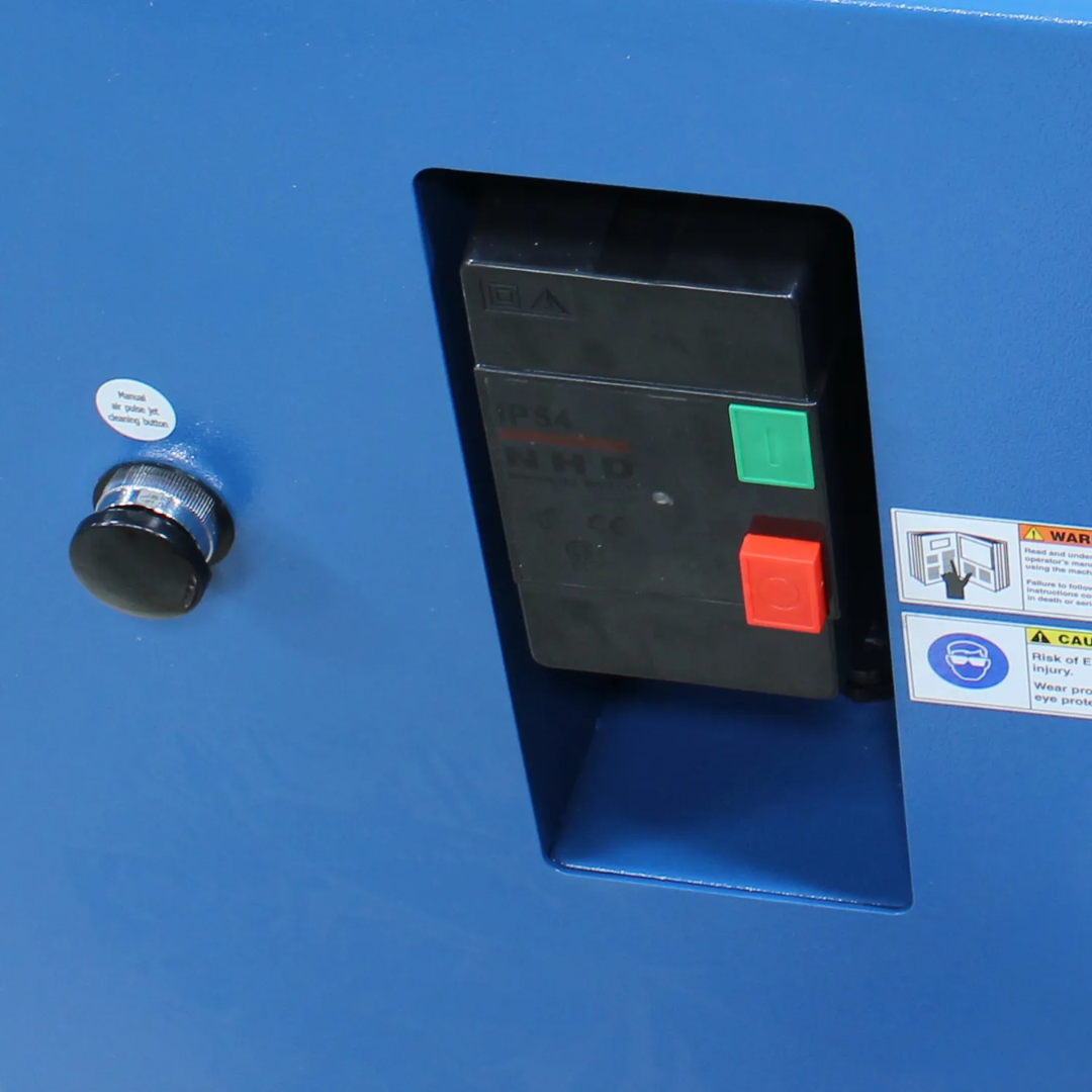 Baileigh Heavy Duty Metal Dust Collector (MDC-1200-HD) 1017633 digital control panel providing simple operation and system monitoring for industrial dust collection.