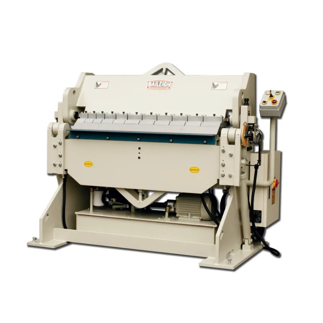 Baileigh Hydraulic Box and Pan Finger Brake (BB-4810H) 1000403 industrial hydraulic box and pan finger brake featuring precision segmented fingers, heavy-duty welded steel construction, hydraulic bending operation, and high-capacity sheet metal forming for fabrication and manufacturing applications.