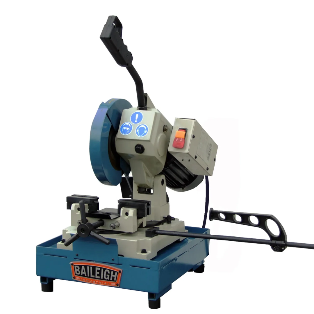 Baileigh Manually Operated Coldsaw CS-225M 1013715 industrial manual cold saw with heavy-duty base, precision cutting head, and integrated material support system for accurate metal cutting.