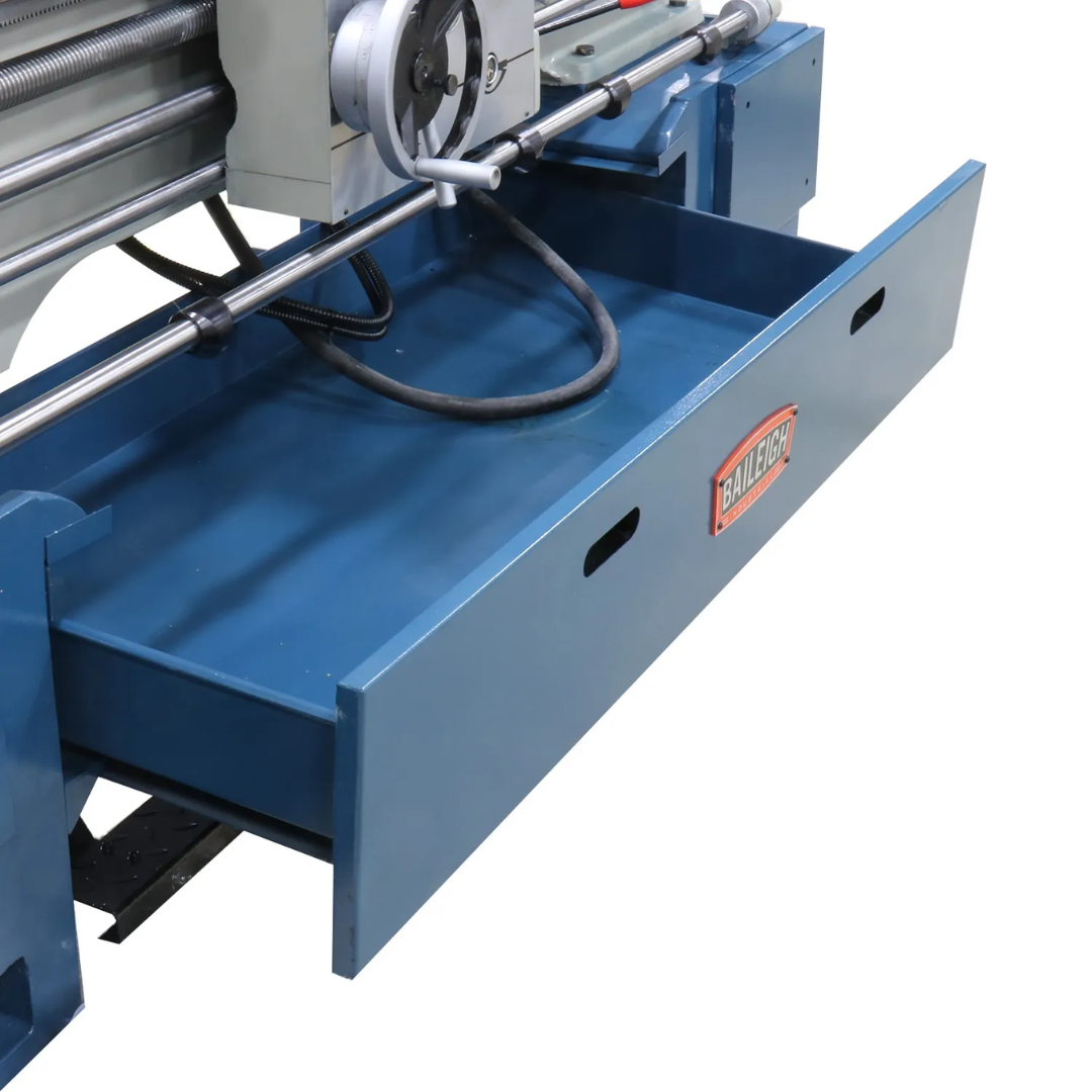 Baileigh Metal Lathe - PL-1860E 1016624 precision-ground bed and carriage system providing rigidity, accuracy, and smooth travel during machining.