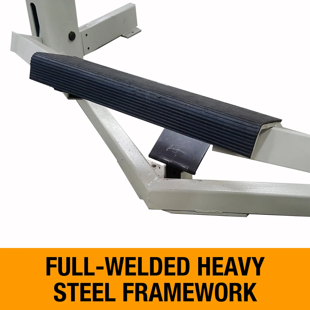 Baileigh Sheet Metal Finger Brake BB-4012F 1000399 close-up of the reinforced bending leaf and full-welded steel framework designed for accurate bends and long-term shop durability.