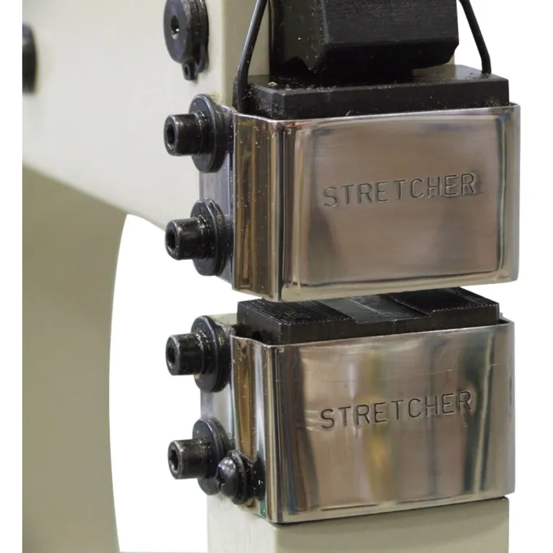 Baileigh Shrinker Stretcher (MSS-16) 1005707 close-up of shrinker jaw assembly engineered for creating inside curves and contour shaping in sheet metal fabrication.