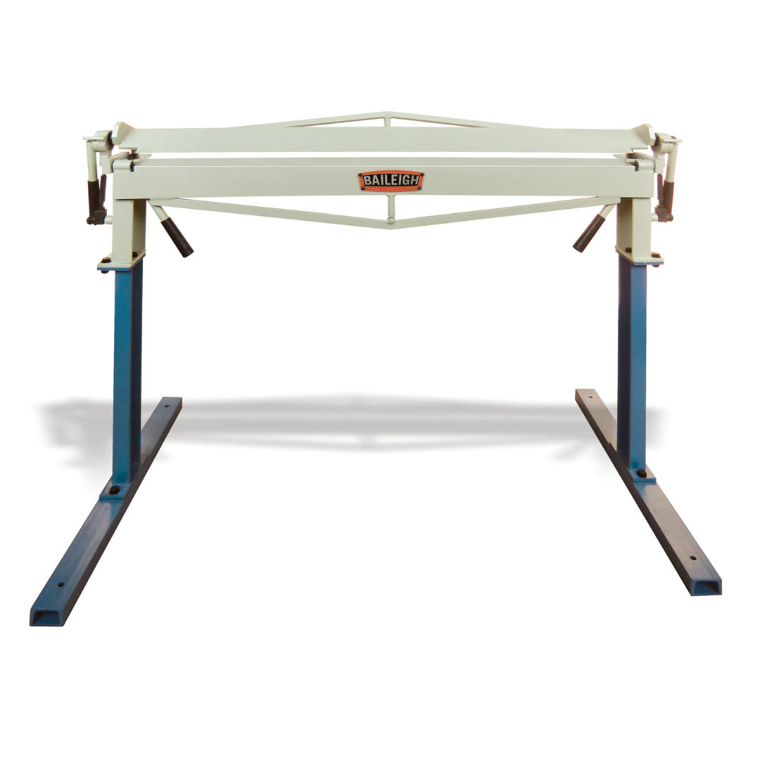 Baileigh Straight Hand Brake HBR-4820 1004658 heavy-duty manual straight sheet metal brake with 48-inch bending capacity, rigid steel frame, and floor-standing design for precision metal forming.