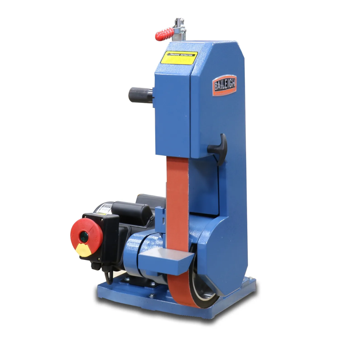 Baileigh Two Wheel Belt Grinder BG-248-2 1019092 industrial belt grinder featuring a compact vertical design, two-wheel belt system, and precision grinding capability for metal fabrication and finishing applications.