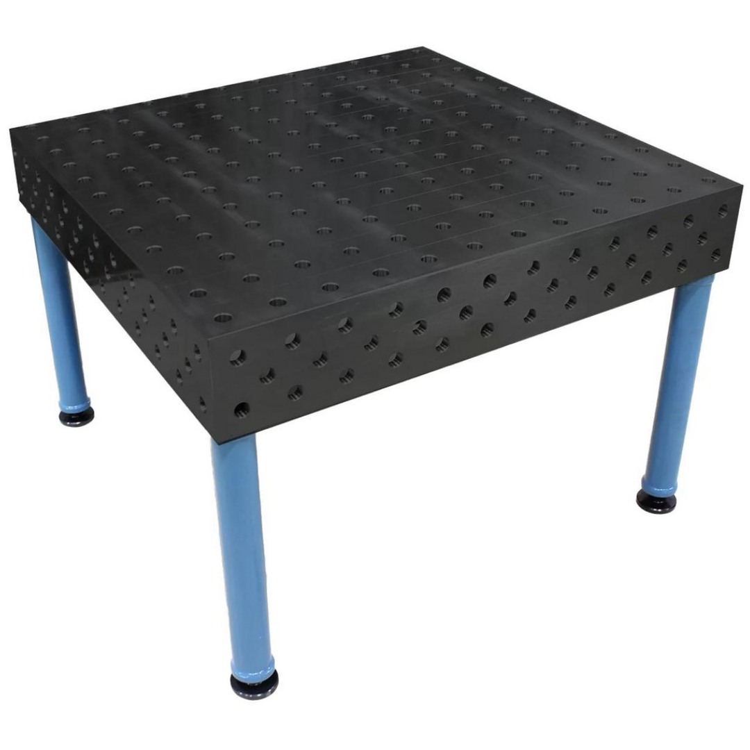 Baileigh Welding Jig Table WJT-4747-HD 1010425 front view featuring a heavy-duty modular welding fixture table with precision-machined steel work surface, fixture holes, and reinforced tubular steel legs for fabrication and assembly.
