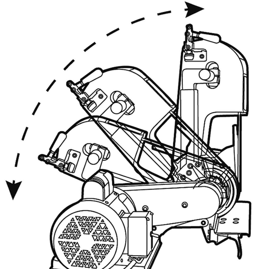Belt tracking and adjustment mechanism on the Baileigh Two Wheel Belt Grinder BG-248-2 1019092 designed for accurate belt alignment and efficient abrasive belt changes.