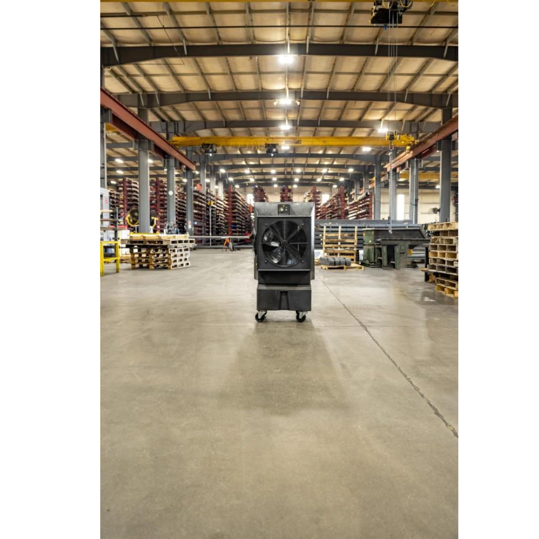 Big Ass Fans Cool-Space 300 Evaporative Cooler F-EV1-1801 mobile cooling solution used in large industrial facility