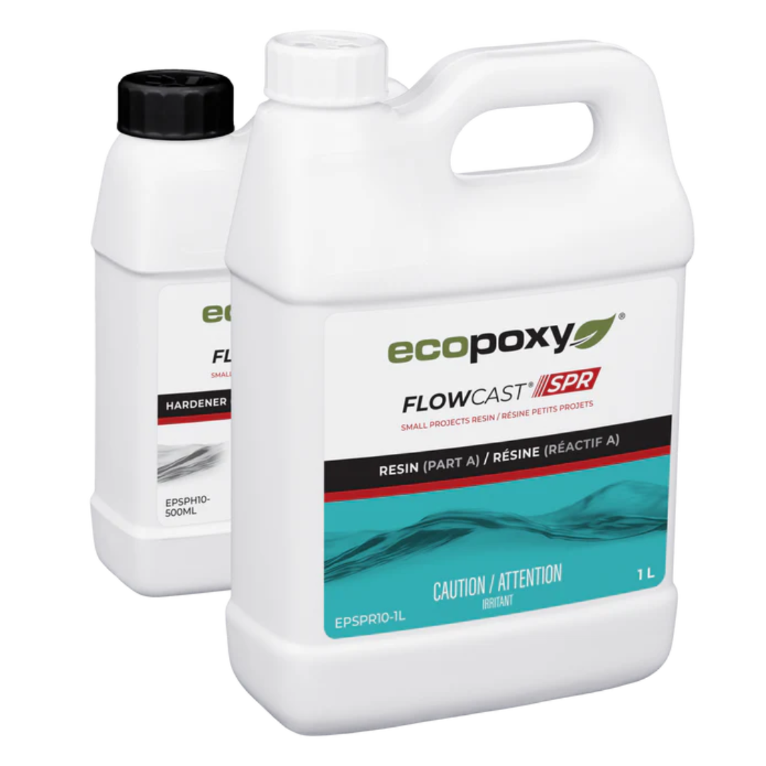 Bulk resin kit packaging of Ecopoxy FlowCast SPR Premium Casting Epoxy for large-scale pours.