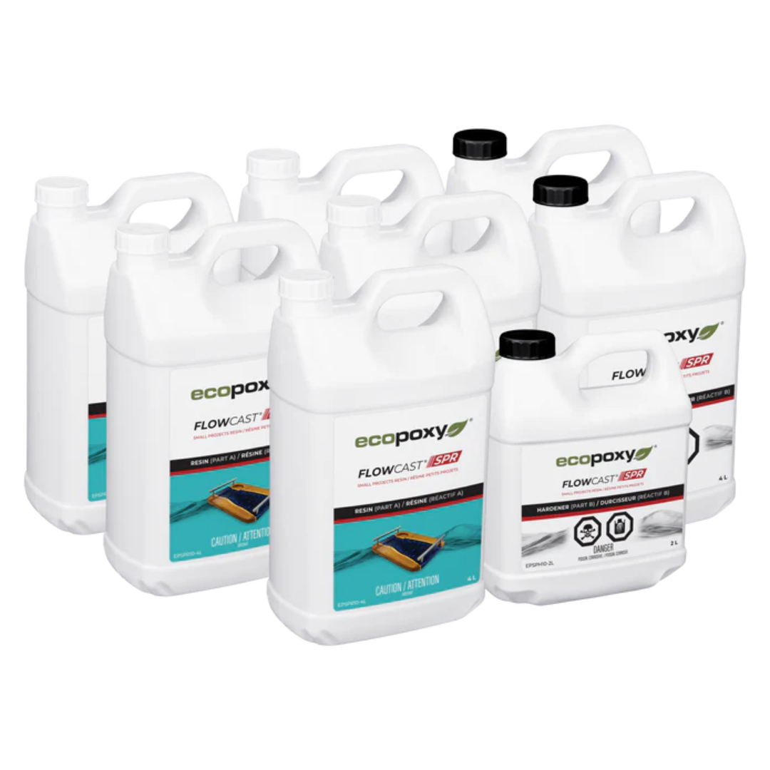 Bulk resin kit packaging of Ecopoxy FlowCast SPR Premium Casting Epoxy for large-scale pours