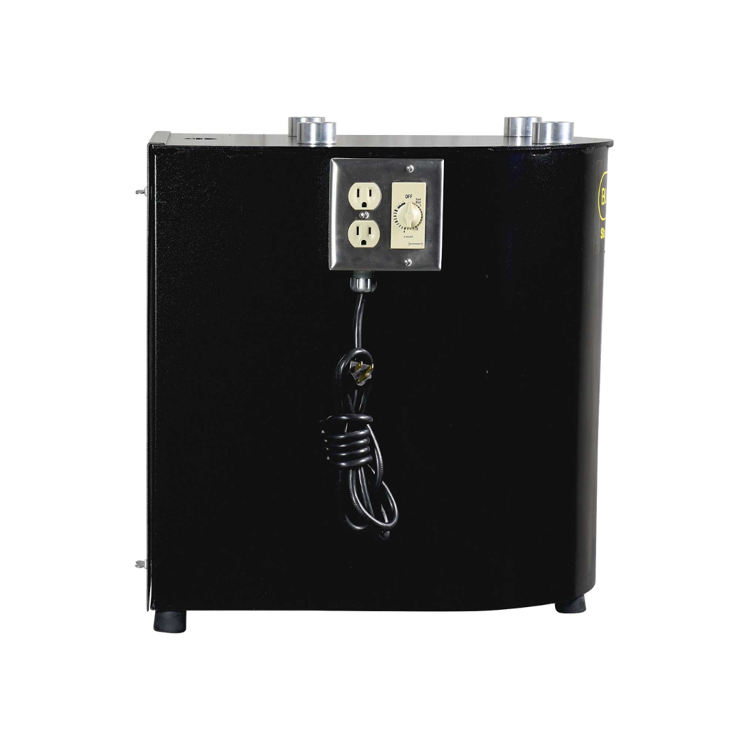 Burr King Stand Pak for 150/200 Bowls 5000 rear view displaying the enclosed housing, power cord, and industrial equipment layout.